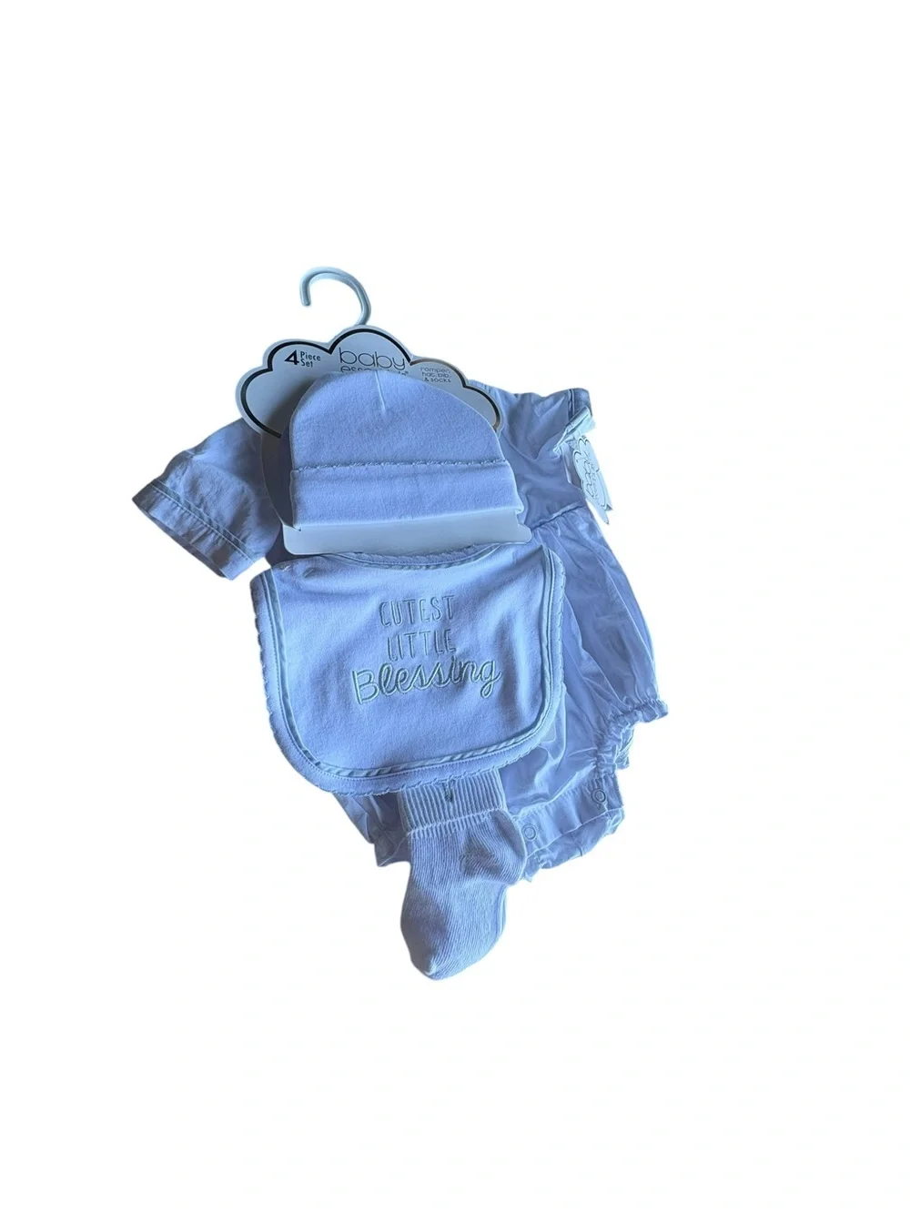 NWT Baby Essentials Cutest Little Blessing Layette Set 4pc Baptism Easter 3m Boy